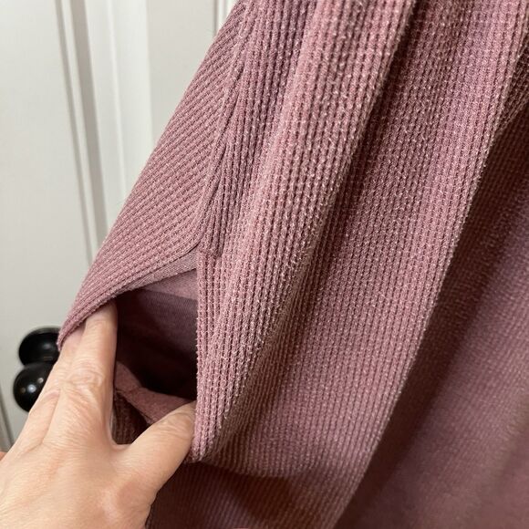 Wild Fable Mauve Waffle Knit Short Sleeve Dress Pockets Juniors Womens Size M - Picture 4 of 10